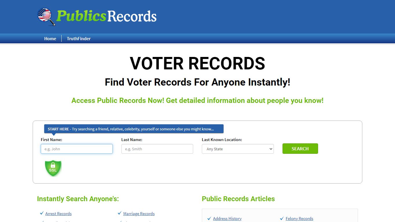 Find Voter Records For Anyone Instantly!