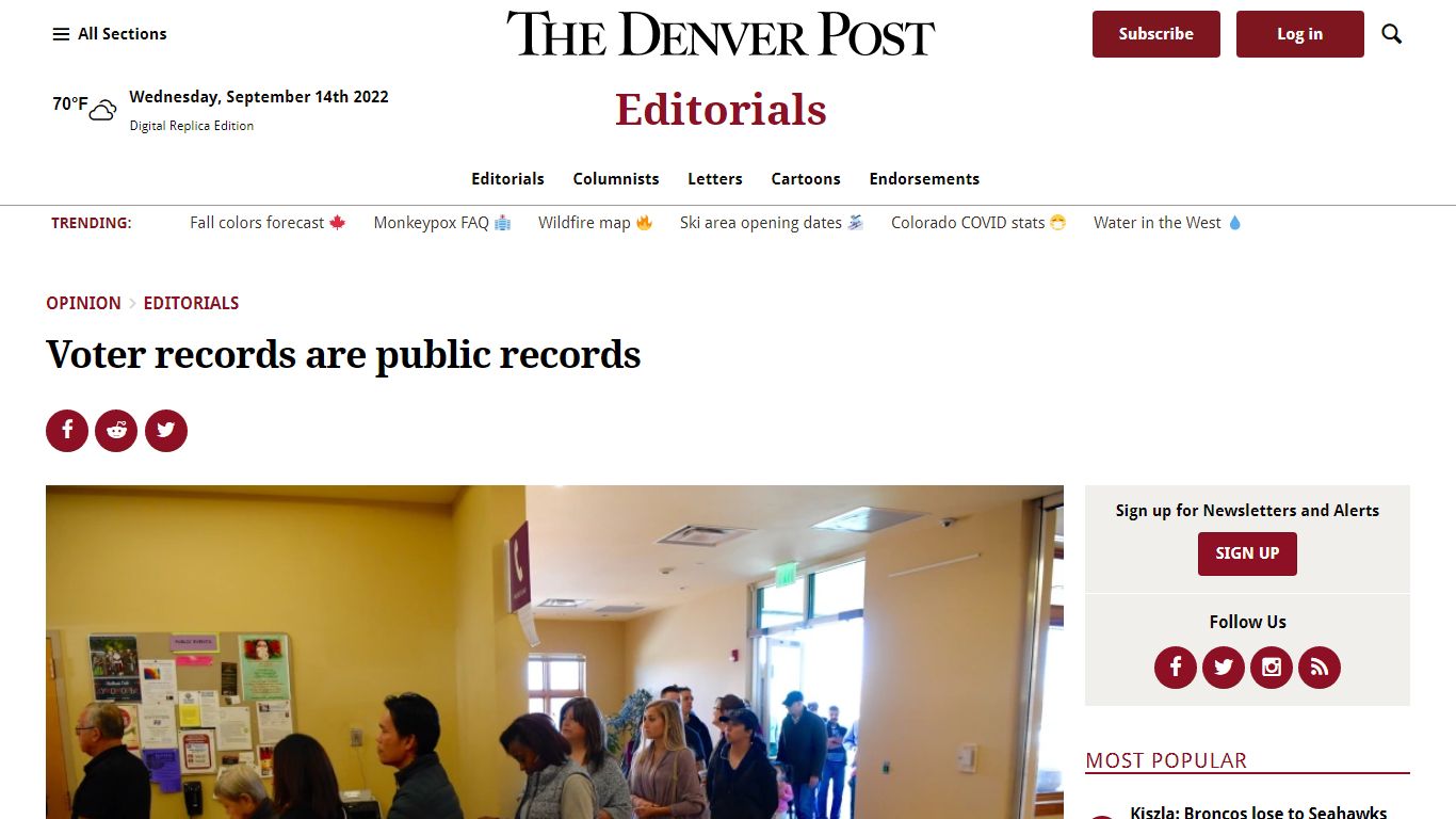 Voter records are public records - The Denver Post